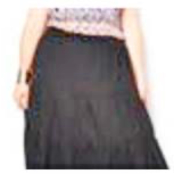 PEASANT SKIRT, GAUZE, BLACK, SIZE 4X, COTTON, TIERED SKIRT, LONG LENGTH, PULL ON - Picture 1 of 2